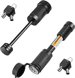 METOWARE Keyed Alike Trailer Hitch Receiver& Coupler Lock Kit, 5/8" Dia 3-1/2” Long Hitch Pin Trailer Hitch Lock for Class III IV Receiver, 1/4” Dia 3-1/2” Long Hitch Pin Coupler Lock