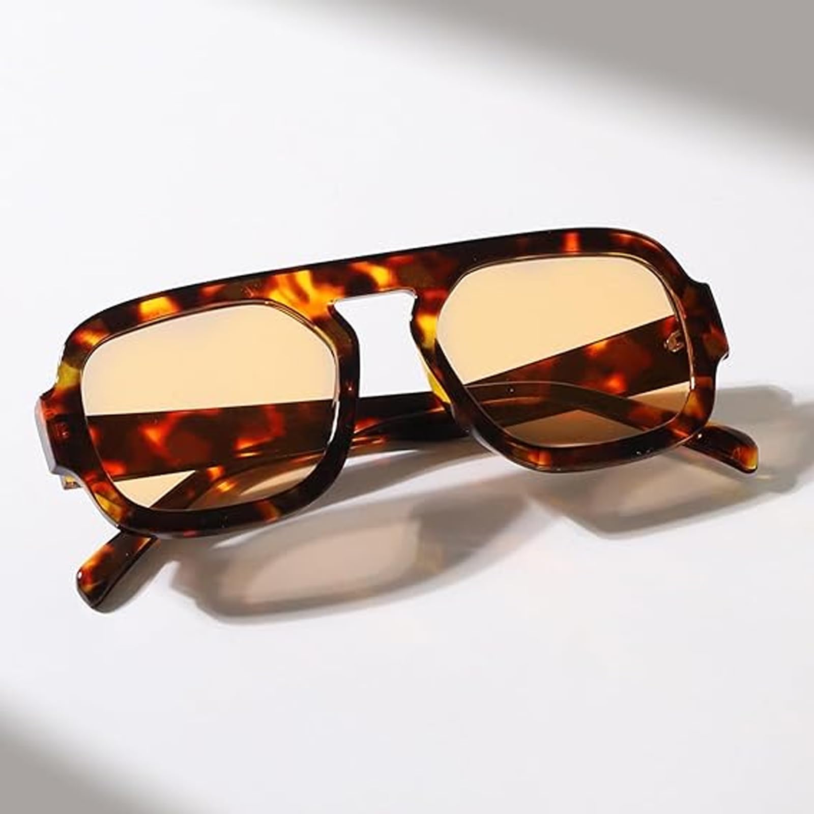 Occhiali da sole da aviatore esagonali alla moda per donne e uomini anni '70 retrò quadrato piatto top geometrico occhiali da sole sfumature