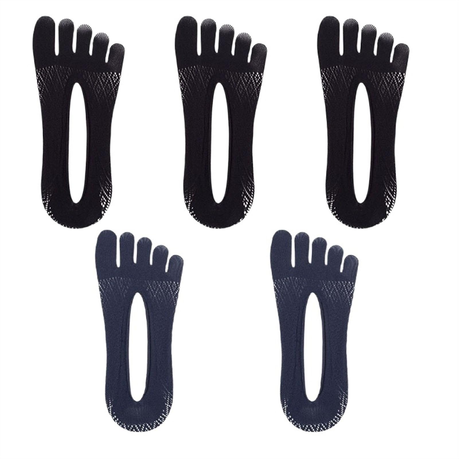 ERICAT 5 pares de calcetines de verano para hombre, ultrafinos, transpirables, invisibles, calcetines tobilleros para hombre, 5 pares-9, EU 37-45