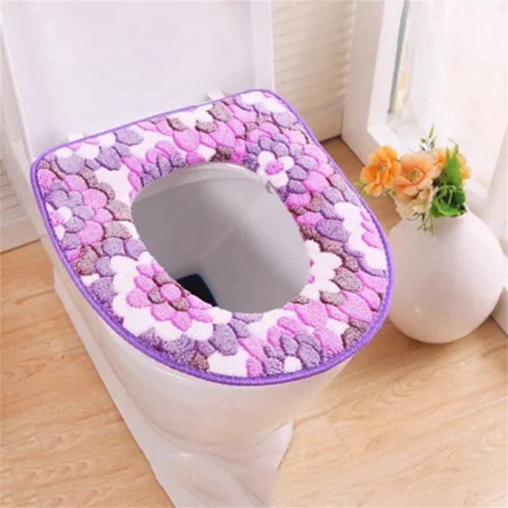 Mzpxqmsyk Women's Purple Toilet Seat Cushion, Universal Warm Soft Thickened Washable Toilet Seat Cushion Cover Mat Multicolor(Purple)