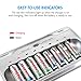Tenergy TN145 8 Bay Charger and 4 Pack Rechargeable AA Batteries and 4 Pack Rechargeable AAA Batteries, Independent Charging, UL & CE Certified