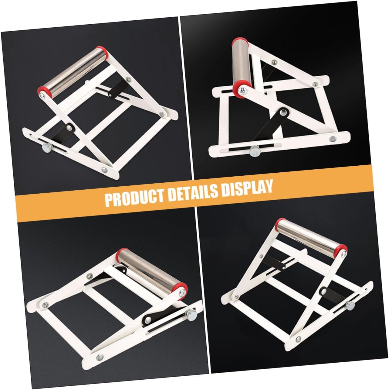 Adjustable Cutting Machine Support Frame with Anti-slip Teeth Metal Stand Portable Material Holder for Workshop and Outdoor Cutting Tasks