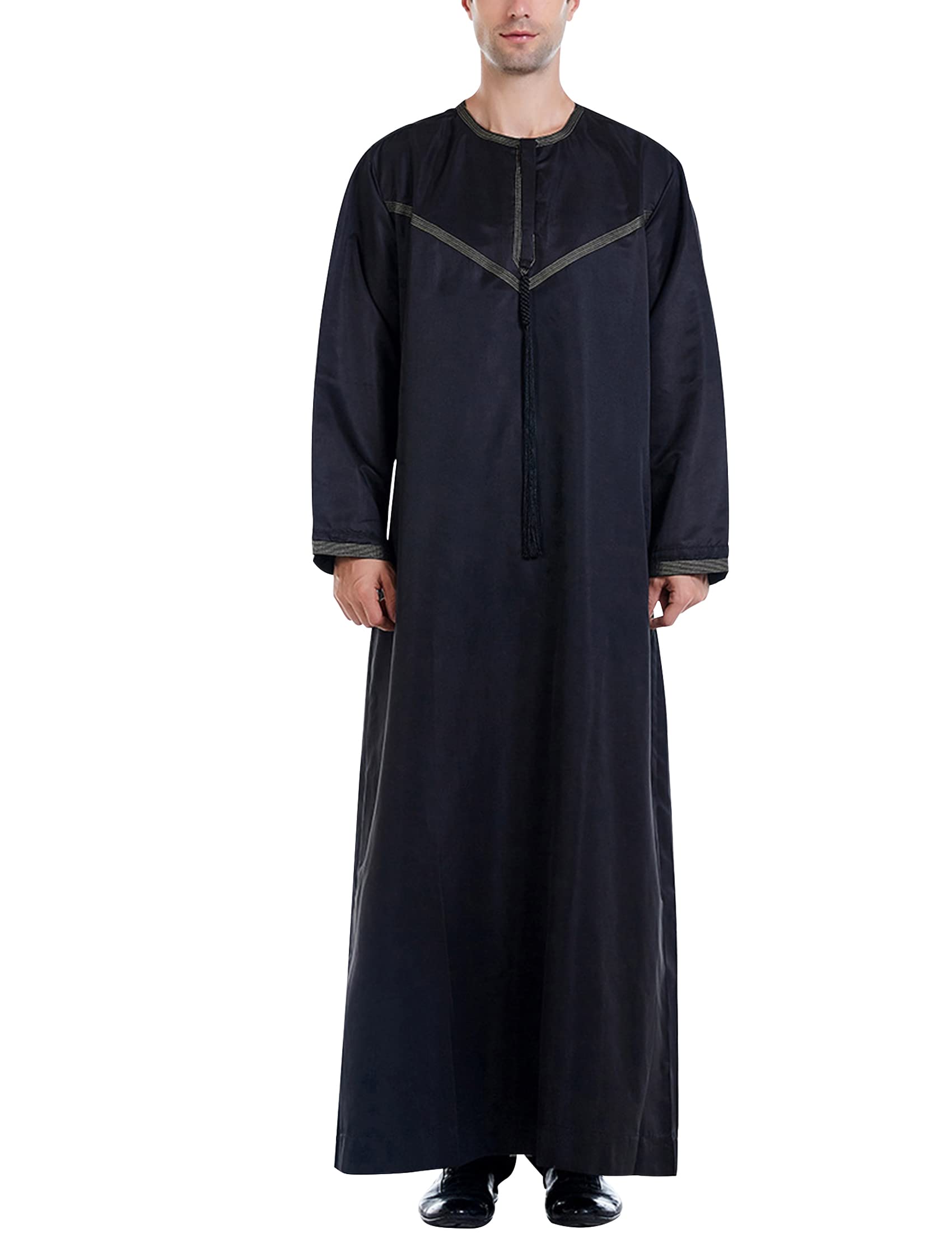 Thobe musulmán para hombre túnica de Ramadán caftán Jubbah de Oriente Medio 8