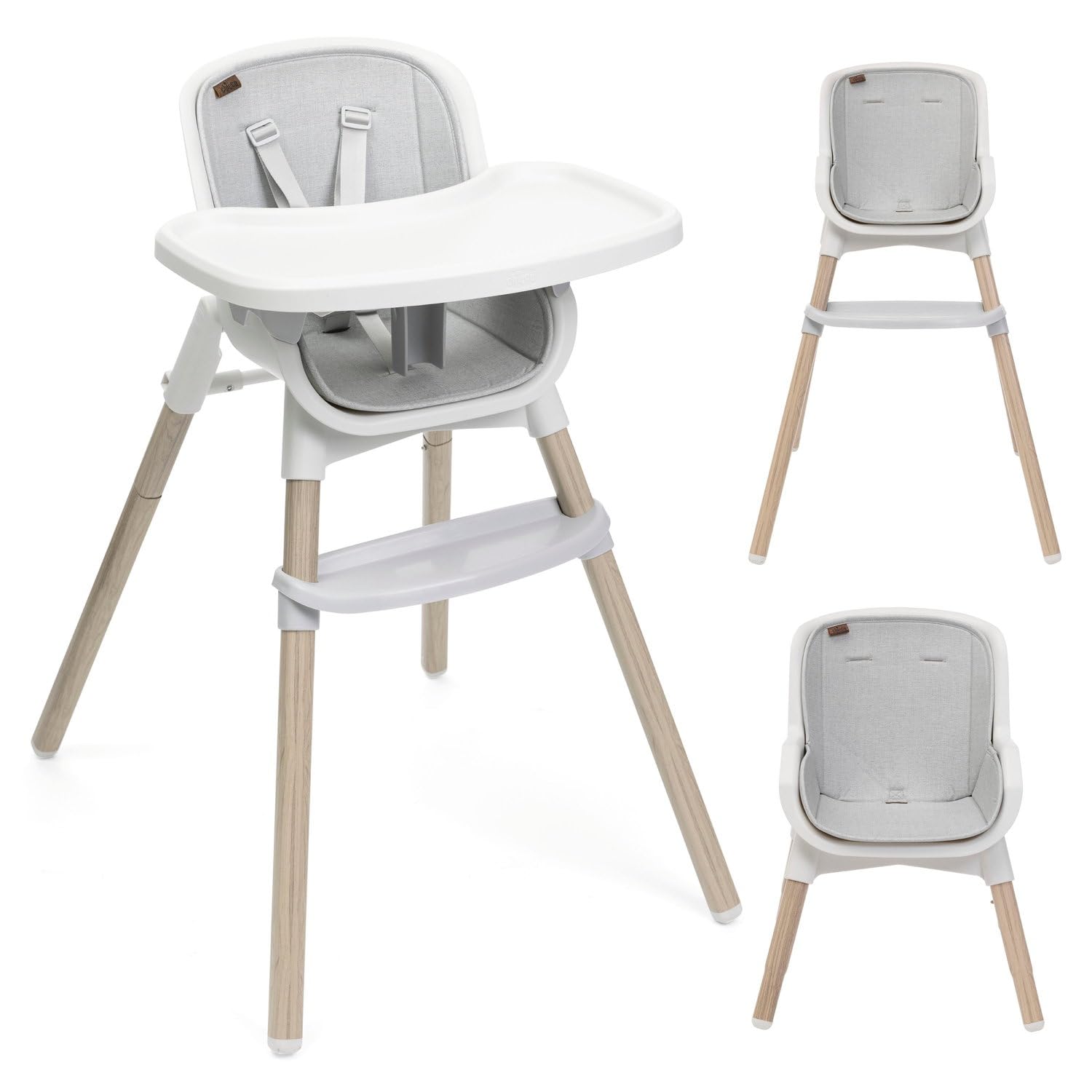 Chicco Zest Plus Trona evolutiva para niños de 6 meses a 40 kg, plegable y con asiento lavable, con acolchado incluido, cinturón de 5 puntos y bandeja extraíble, ligera y compacta