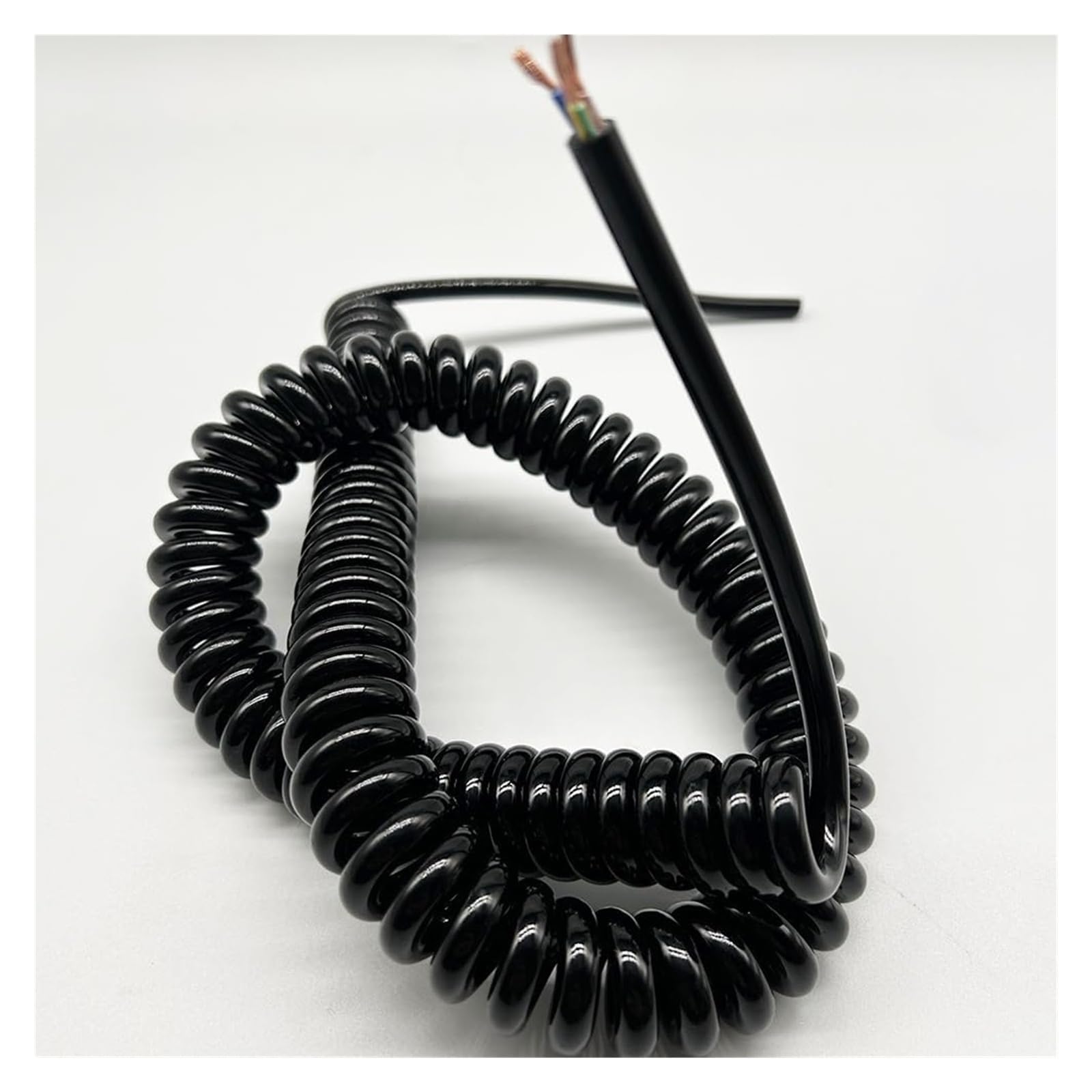 Kabel telefoniczny Przewód spiralny spiralny, 3-żyłowy, kwadratowy, 0,7 mm, 2,5 metra, 5 metrów, 7,5 metra, średnica zewnętrzna 6 mm, 9 mm, rozciągliwy, elektryczny(Stretch 1.2 meter)