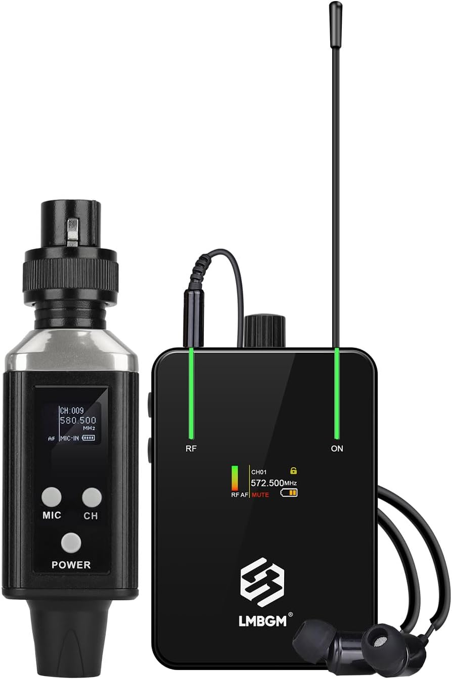 AR9 UHF Mono Wireless in-Ear Monitor System Transmitter and Beltpack Receiver for Studio, Band Rehearsal and Live Performance (AR9-1-BK)