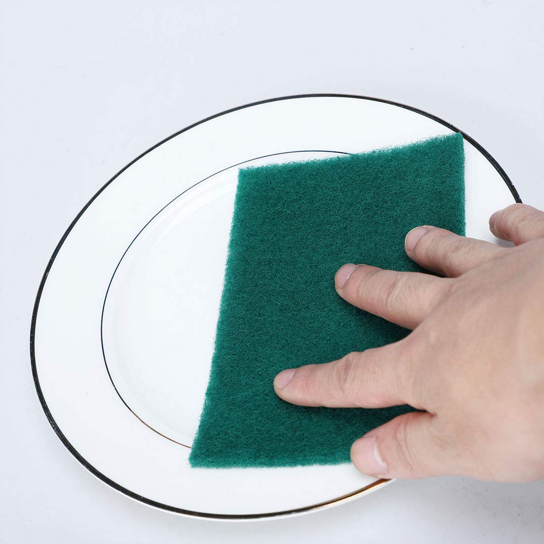 sourcing map 50uds Estropajo Estropajo Anti-Arañazos Estropajo Esponja Estropajo Almohadillas 6"X4" para Estropajo Cocina, Lavavajillas, Verde 1