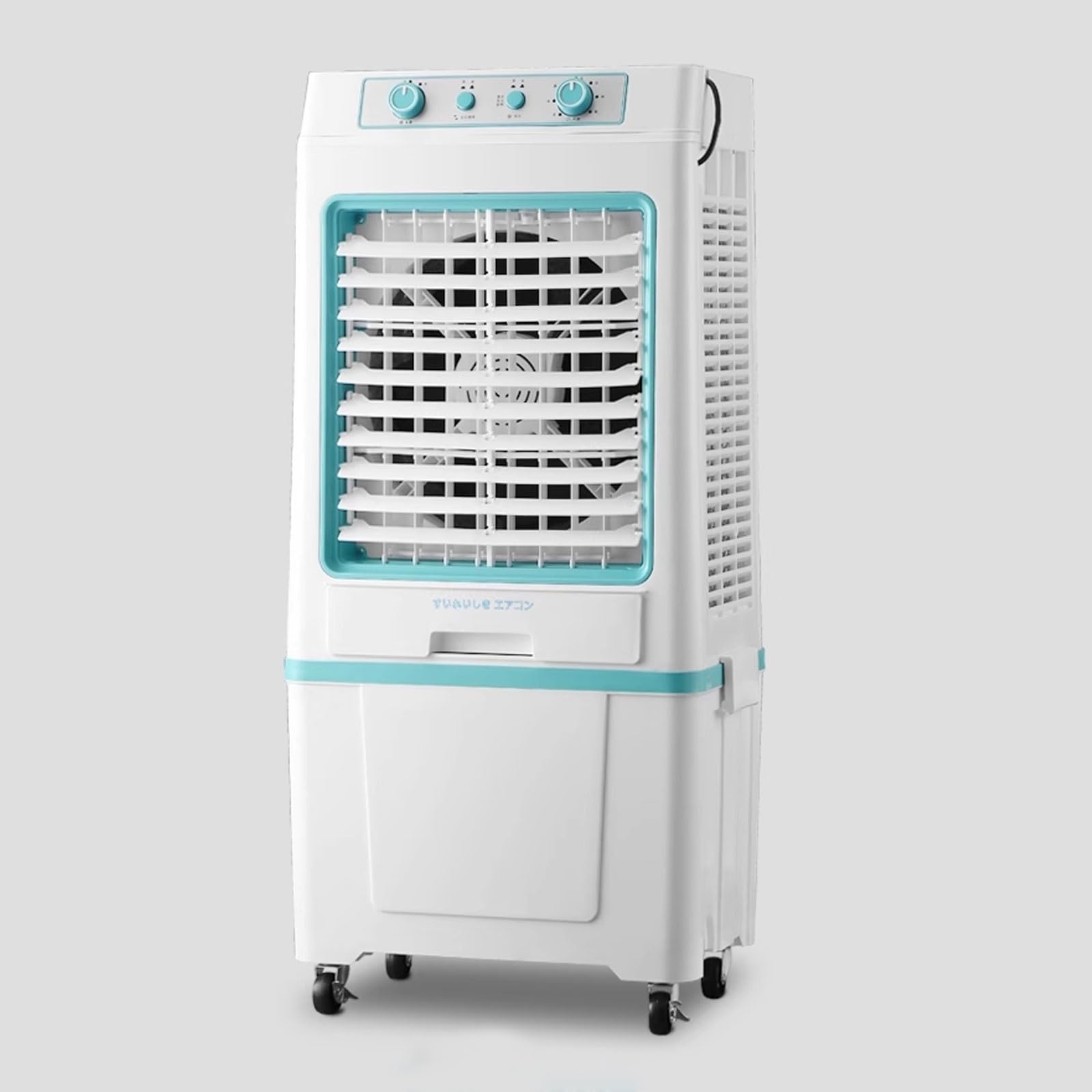 Condizionatore Portatile 3 velocità 220 V 280 W Raffrescatore Evaporativo con Borsa del Ghiaccio E Ruote Universali Doppio Sistemas di Raffreddamento(Blue)