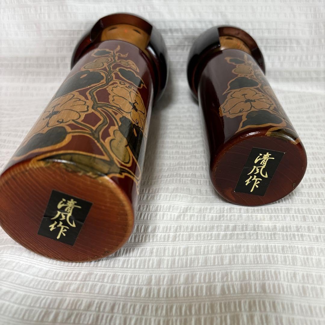 Amazon | こけし 2個 民芸 創作こけし 清風作 ひさご 郷土玩具 | 民芸