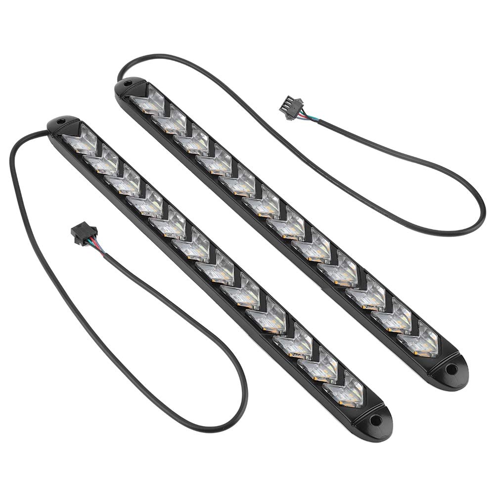 Feux de jour,Yctze 2pcs LED Flèche clignotante de voiture étanche flexible DRL Phare de lumière de bande blanche/ambre Voiture Feux de Signalisation Diurnes Conduite Lumière du Jour Lampe Clignotantc