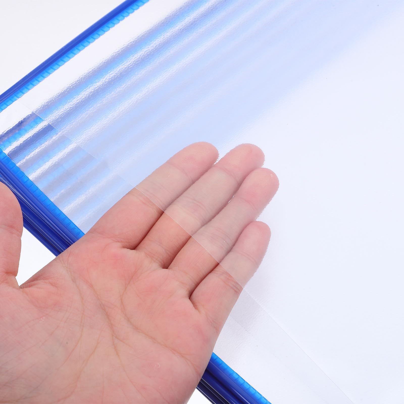 GLEAVI Porta Brochure da Parete A4 a 10 Pagine in Ferro e PVC Blu