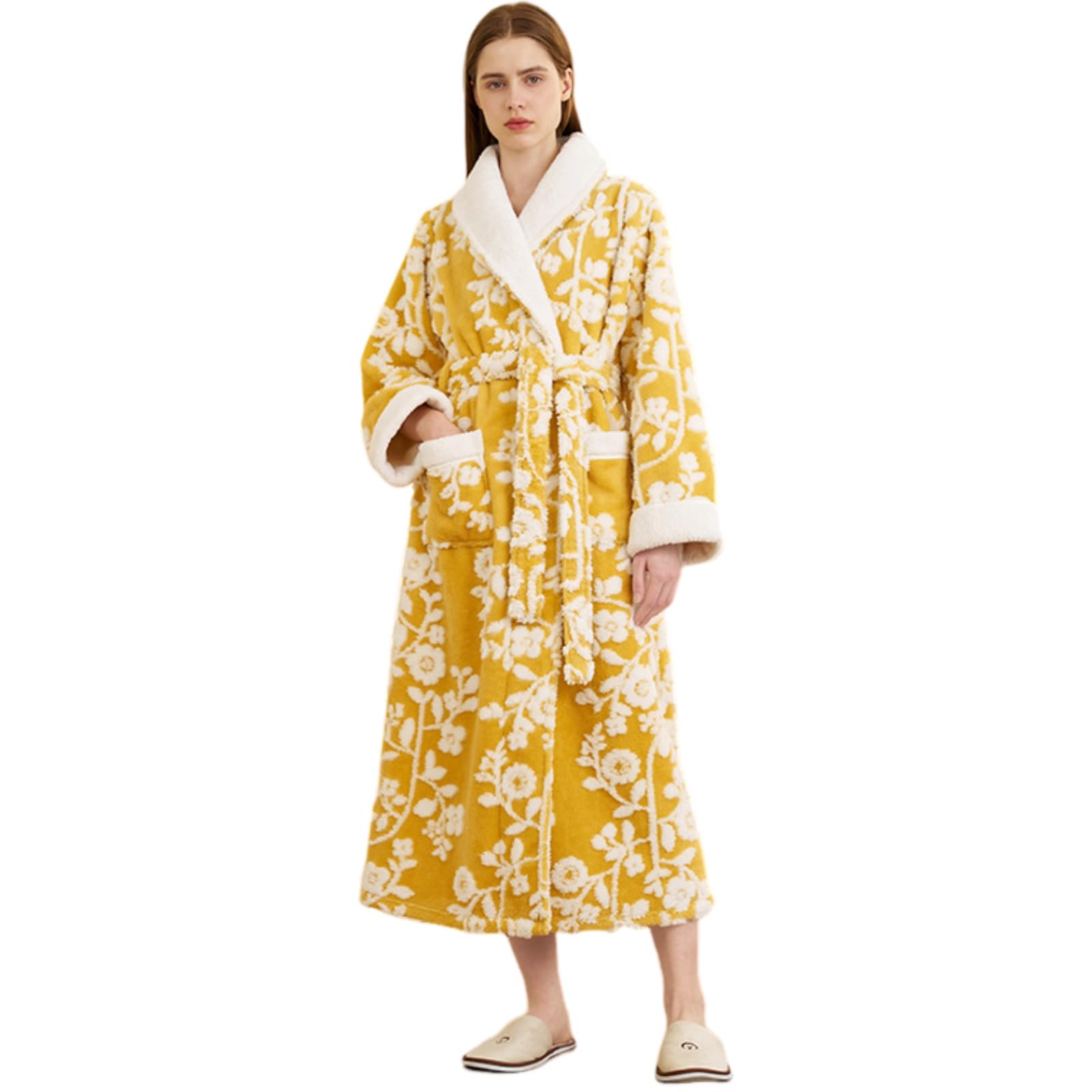 Surwin Albornoz Ducha Microfibra Mujer Hombre, Albornoz Largo con Cinturón Unisex Bata de Casa Invierno Talla Grande Bata de Baño Cálido Invierno para Adulto