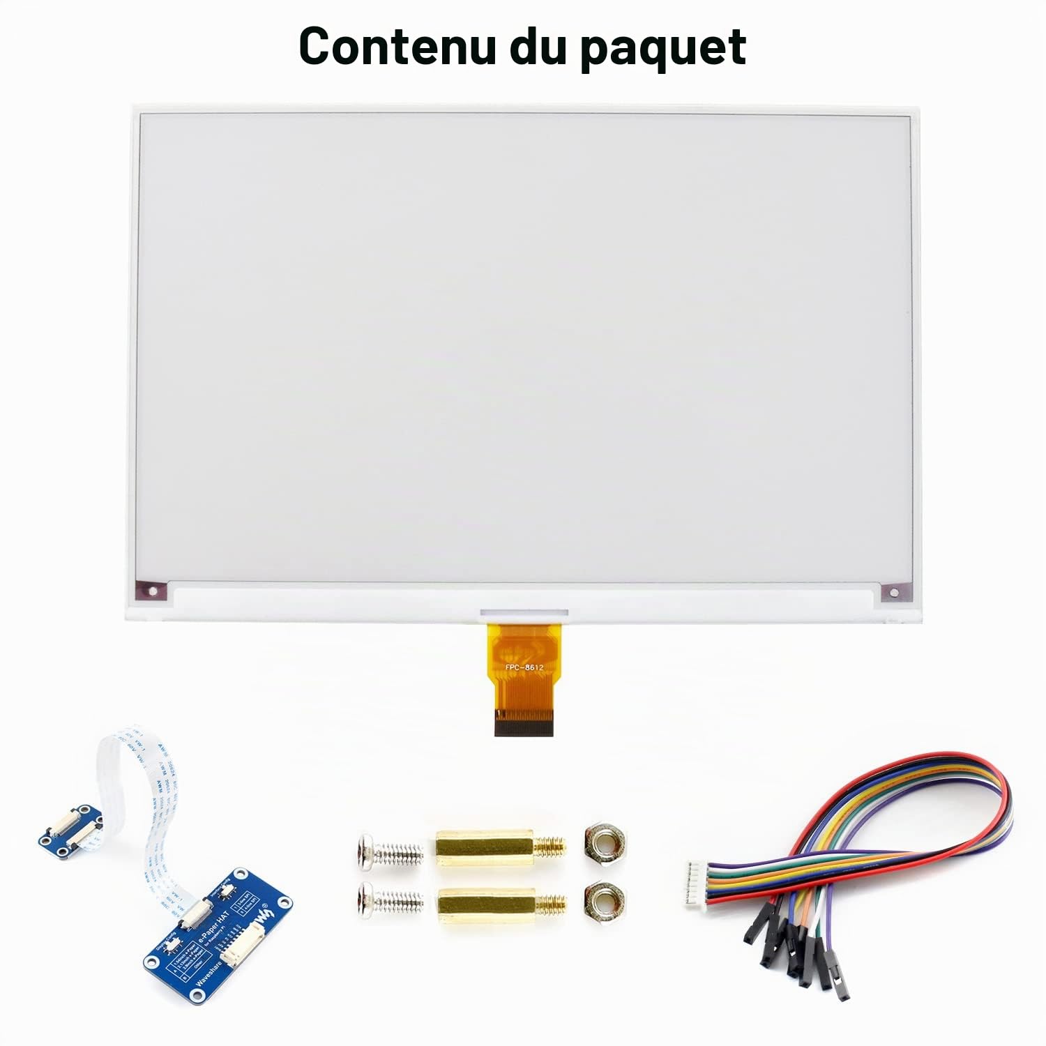 Waveshare 7.5inch E-Paper Display Hat (B) Module 800x480 Resolution 3.3v E-Ink Screen SPI Interface Red Black White Three-Color for Raspberry Pi Jetson Nano