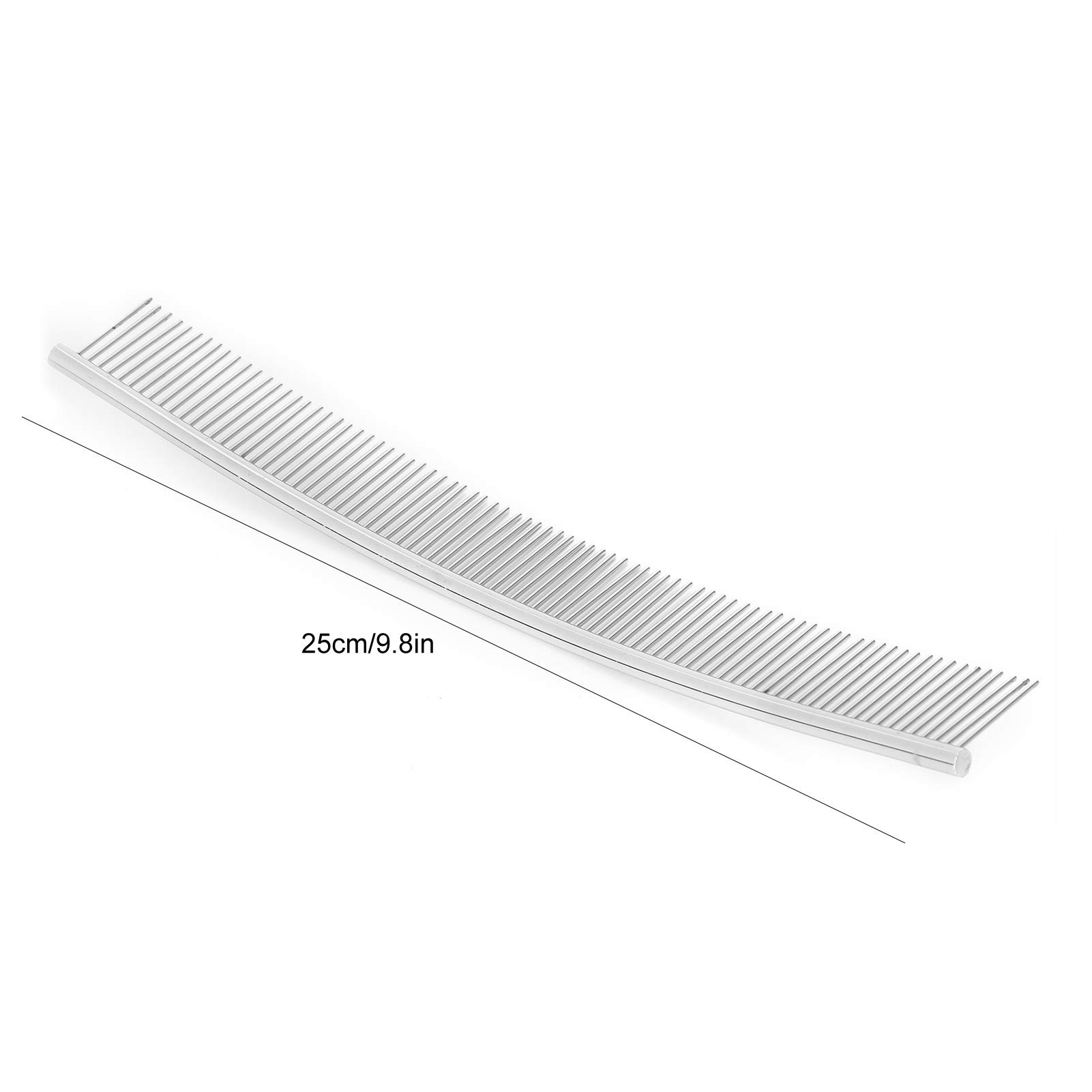 Grooming Comb for Tangled and Knotted Hair Removal with Curved and Stainless Steel Teeth for Cats and Dogs, Includes SkinFriendly Rounded Pin Ends, Increases