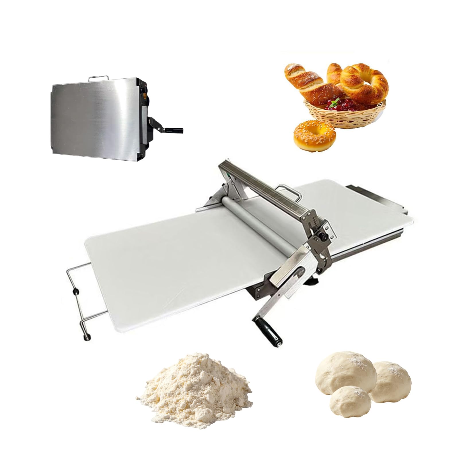Buhelyc SfogliatricePieghevole Sfogliatrice Professionale Pasticceria con Spessore Regolabile Sfogliatrice Pasticceria Manuale per Commerciale E Domestico(Size:Stile B)