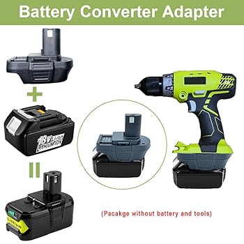 マキタ、京セラリョービ交互アダプター ⑨☆リョービRyobi(京セラ)の18Vドリル←マキタの電池で動く