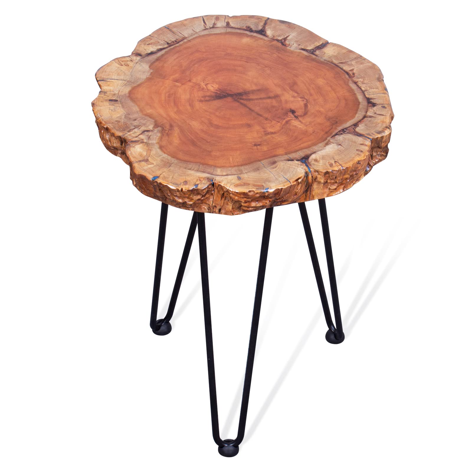 Buy Natural Edge Side Table, Warm&Air Natural Wood Stump Rustic Surface End Table,Live Edge End