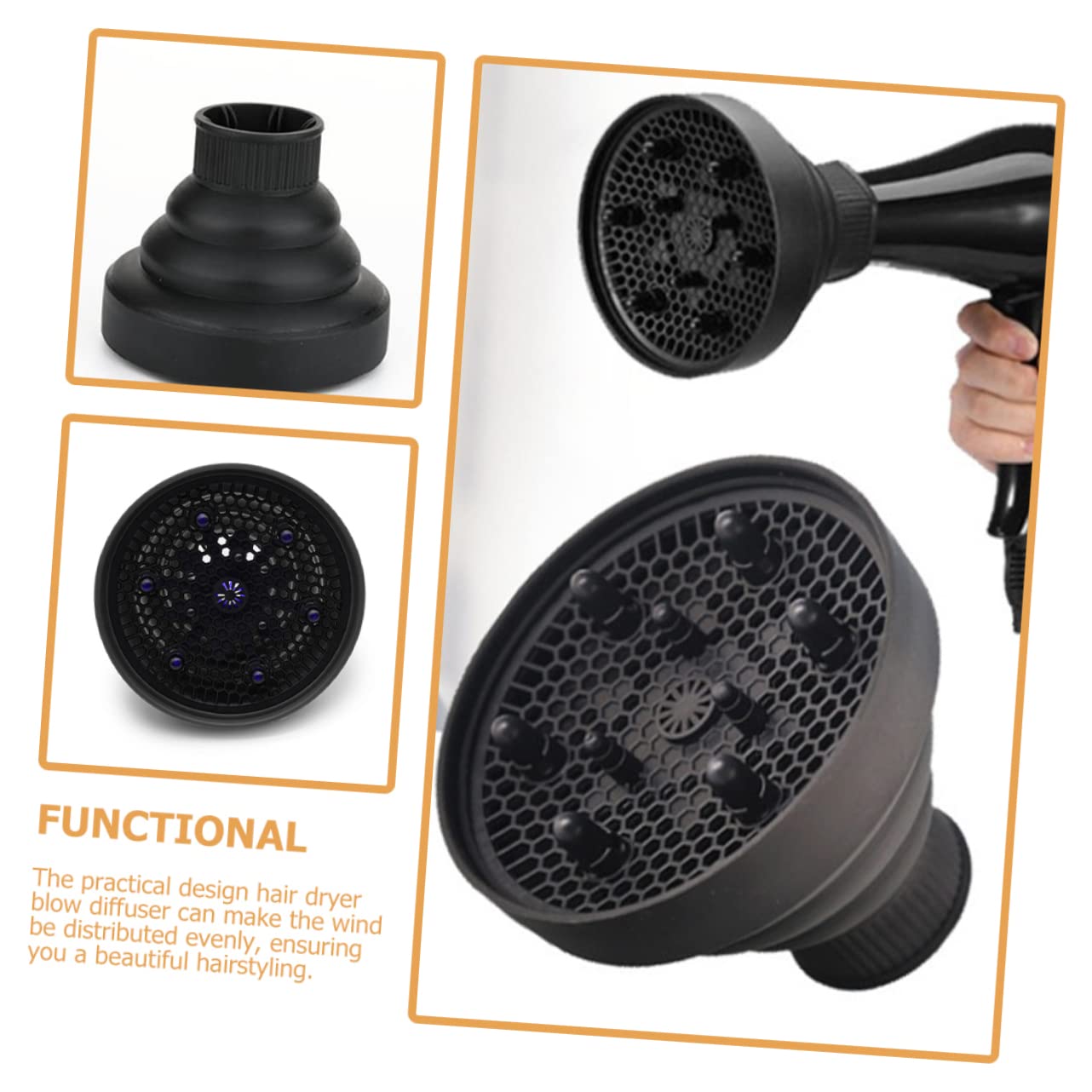 Zerodeko 3pezzi Diffusore Per Asciugacapelli Per Ricci Accessorio Per Asciugatura e Definizione Compatibile Con Phon Da Viaggio e Professionali Design Leggero e Facile Da Usare