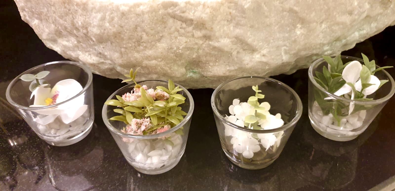 Set of 4 Miniature Artificial Flowers