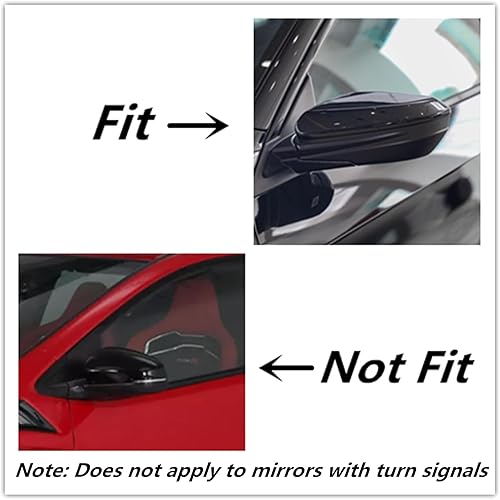 Miniatura 3 de Priprilod Cubierta negra para tapa de espejo lateral derecho del pasajero, repuesto 76201-TBA-A11ZF compatible con Honda CIVIC 2016 2017 2018 2019