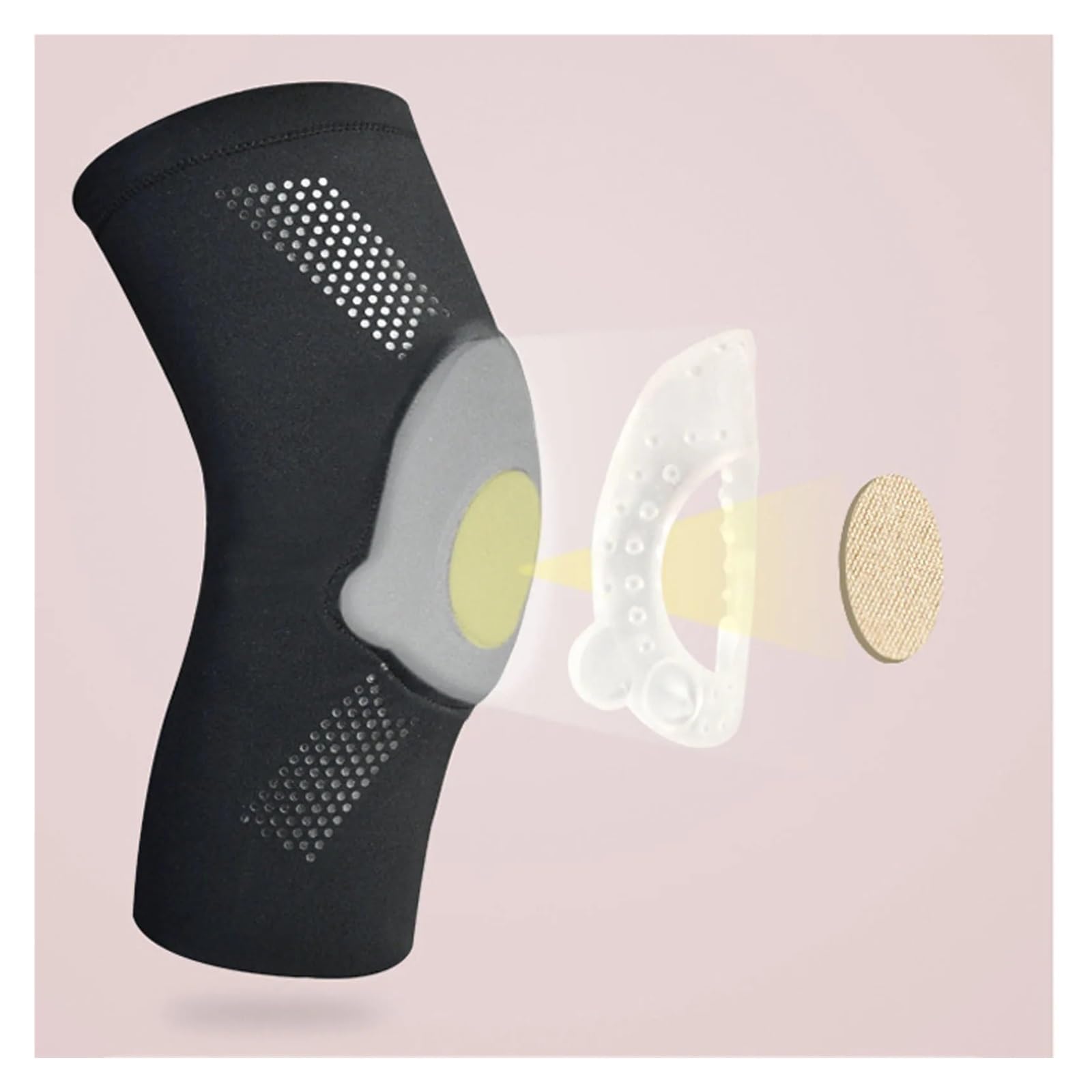 Genouillères de Sport antidérapantes, Soutien pour la Danse, Le Volley-Ball et Le Yoga, Sangle de Maintien, Protection de Compression médiale en Silicone