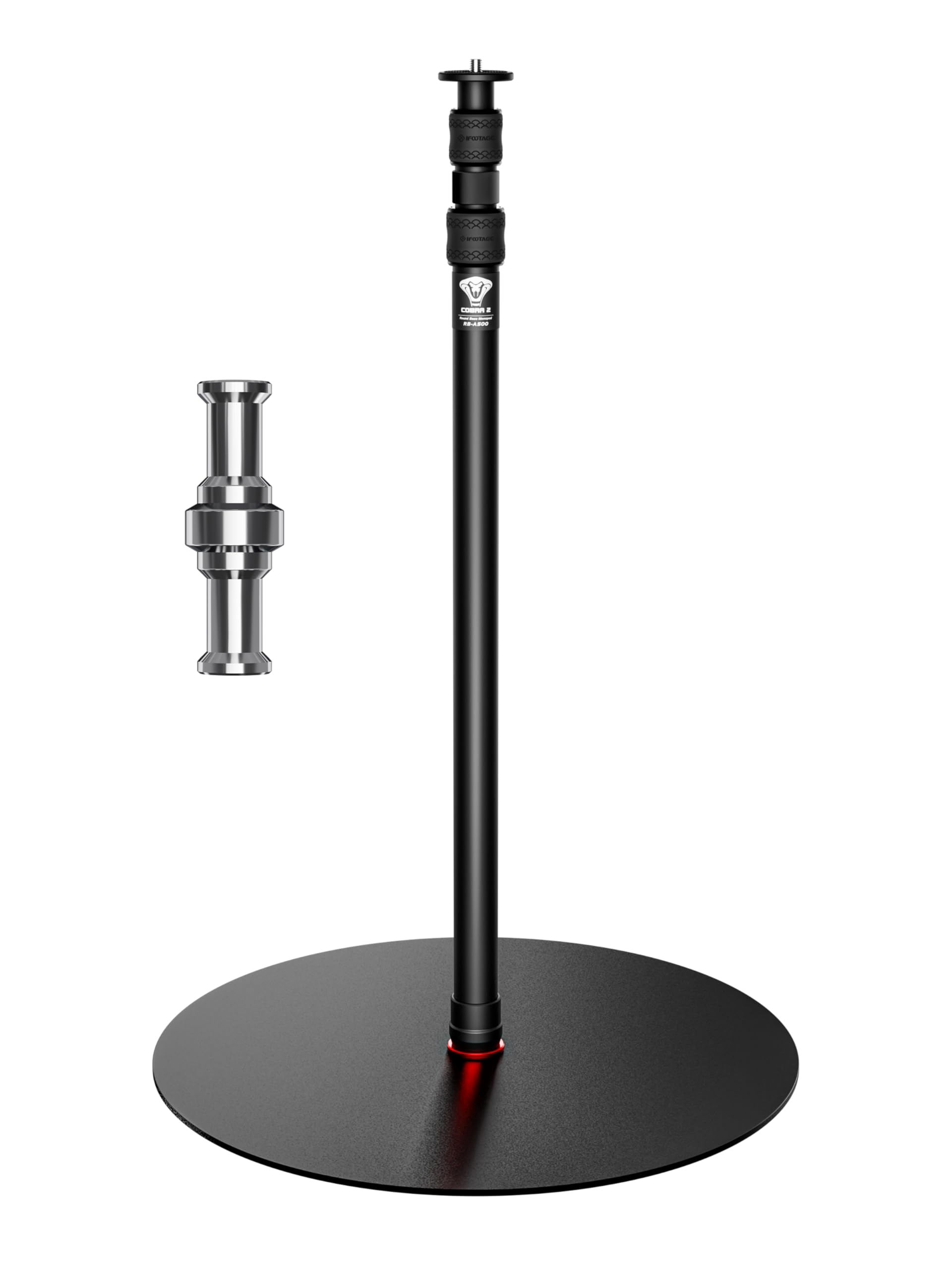 IFOOTAGE Cobra RB-A500,79" Round Base Monopod,Heavy-Duty Floor Stand with Weighted Base, Adjustable Height, Light Stand for Studio, Base Diameter: 50 cm / 19.7 in