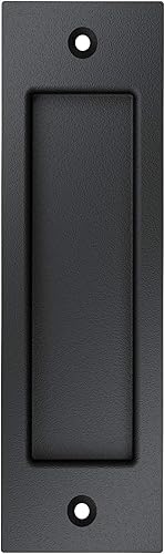 Nueva manija empotrada de 6.5 pulgadas para puerta corrediza de granero, puerta de bolsillo y puerta de armario, rectangular negro mate