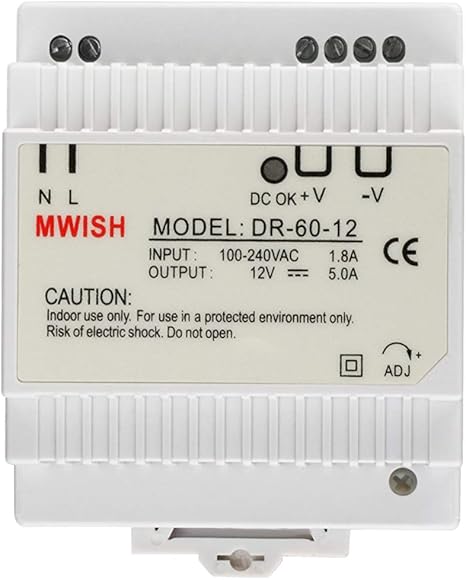 TMEZON DR-60-12 Transformator Netzteil Elektrisch DIN 100-240VAC / 1.8A ...