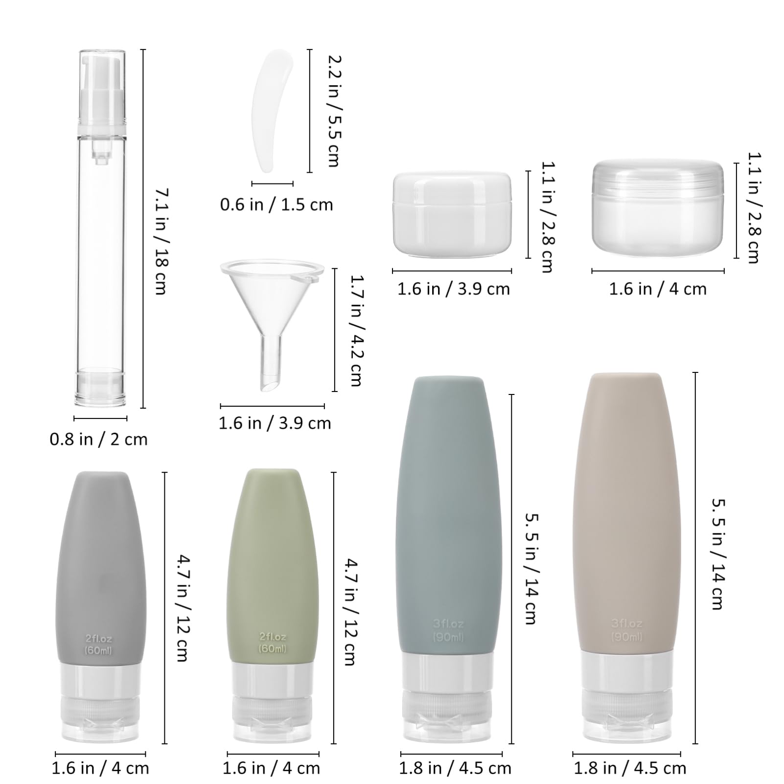 FOMIYES 5 Set Di Flaconi Da Viaggio in Silicone Per Articoli Da Toeletta Dispenser Per Shampoo E Ricaricabili Contenitori Portatili A Prova Di Perdite Formato Da Viaggio