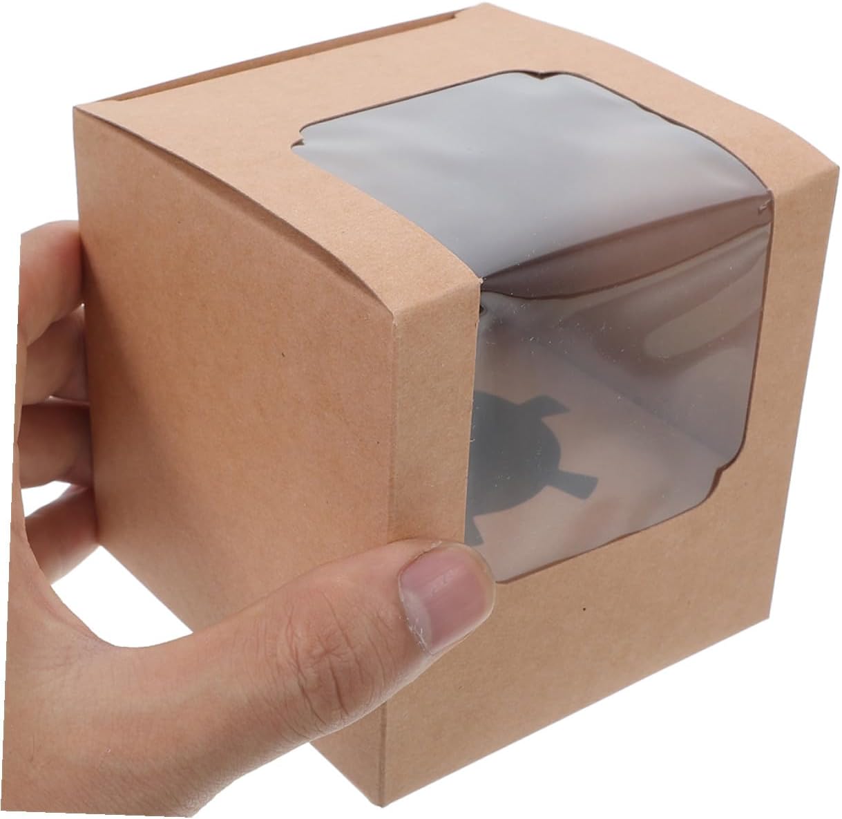 TOYANDONA 40pcs Kraft Paper Cupcake Boxes with Lids, Single Cupcake Carrier and Muffin Holder, Mini Cake Storage Containers for Wedding Party Favors and Home Baking