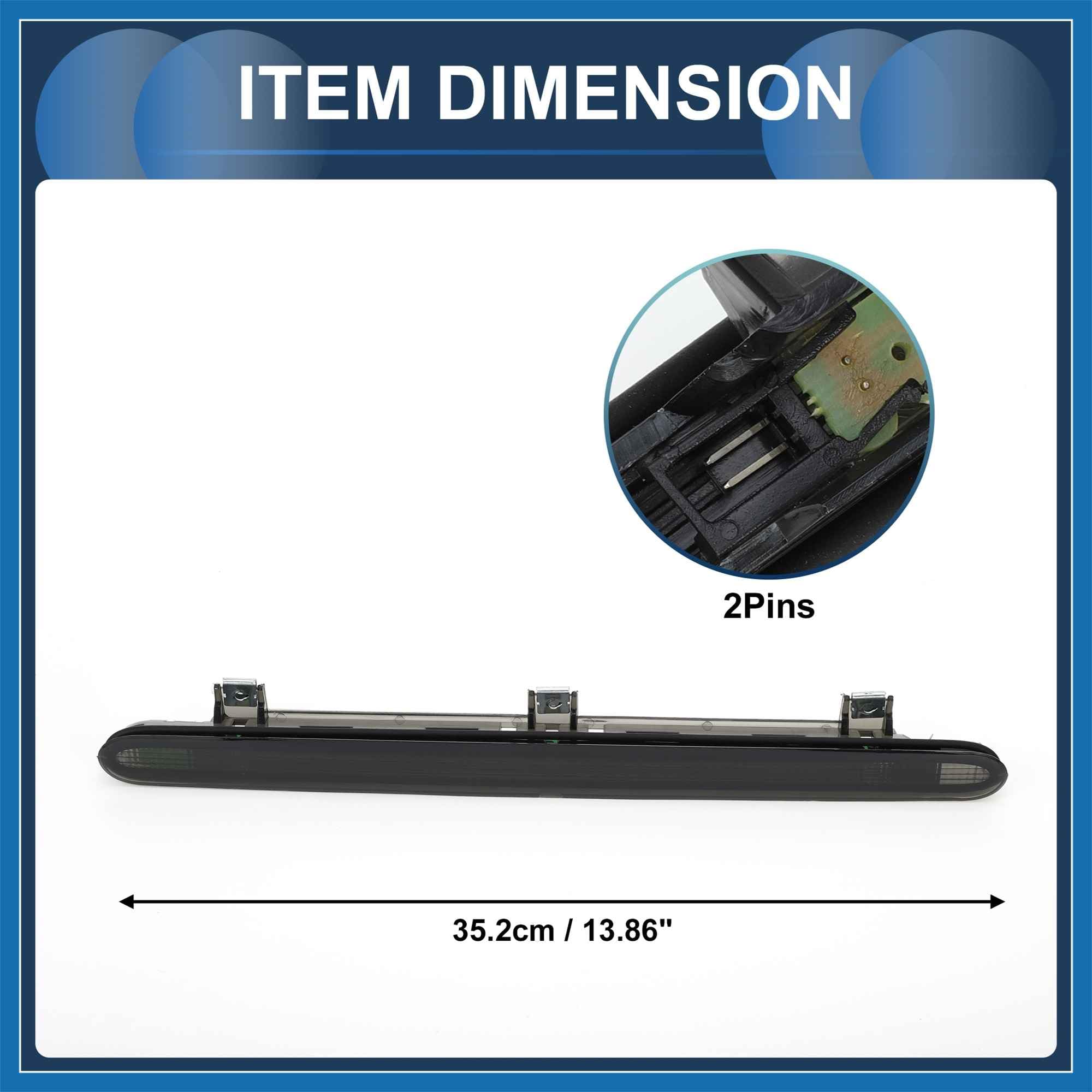 A ABSOPRO Luz De Freno Led De Tercera Luz De Freno Adecuado para VW Touran 1T 2003-2010 Carcasa Negra De Plástico Impermeable 3Ra Lámpara De Freno Reemplazo de artículo