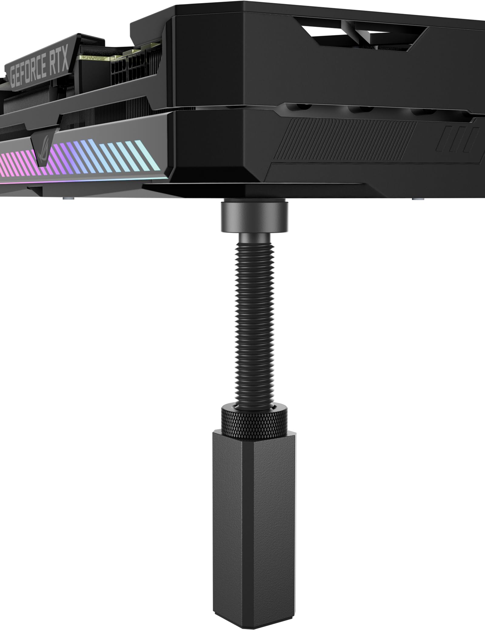 upHere Aluminium GPU Halterung mit Magnet und Anti Rutsch Pads,Grafikkarten Halterung,Vertical GPU Mount,Höhenverstellbare,Grafikkartenbasis,GPU Stütze Schwarz,M(50mm-80mm),GH80K