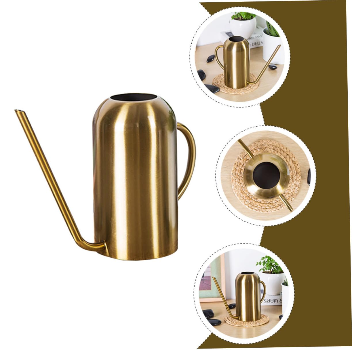 ARTIBETTER Regadera de Acero Inoxidable con Dorado Capacidad para Riego de Suculentas y Plantas de Interior y Exterior Diseño Resistente y Práctico