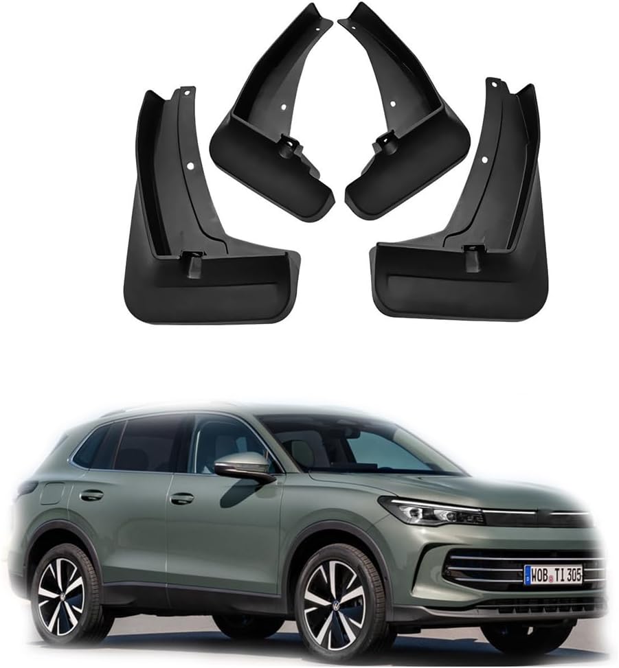 Car Mud Flaps Mudguard for 2025 VW Tiguan R-Line 2017-2024 Front and Rear Mudflaps Splash Guards Heavy Duty Flares 4-PC Auto Accessories Not compatible with Tiguan Highline R-line,Send 1 Wash Towel