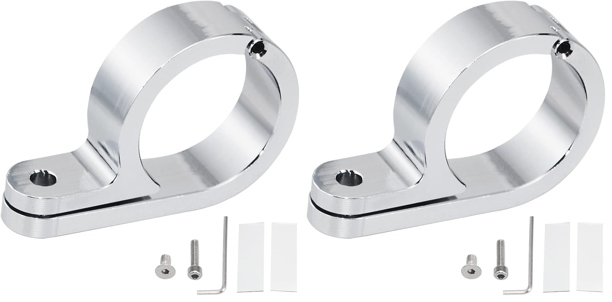 1.25'' Handlebar Mount Clamp, 32mm Highway bar Handlebar Clock Temperature Gauge Mount Clamp Universal fits for Harley Touring Road Glide Road King Dyna Sportster Softail etc. (Pack of 2)