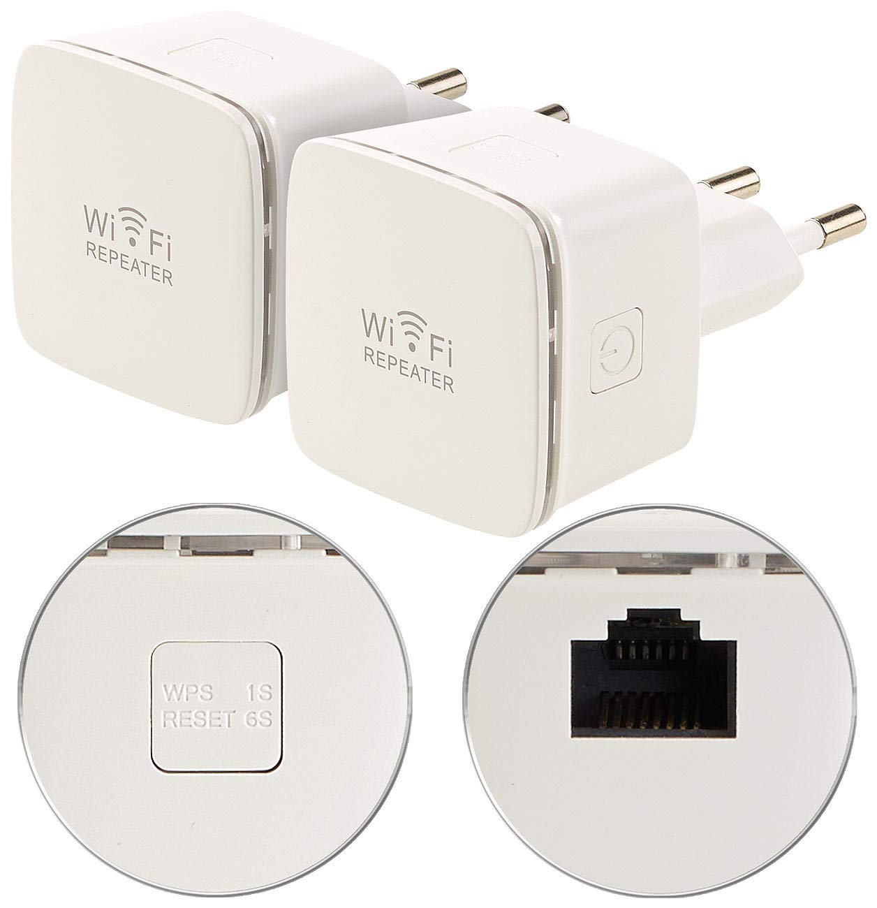 7links 2er-Set Mini-WLAN-Repeater WLR-350.sm mit Access-Point & WPS-Knopf