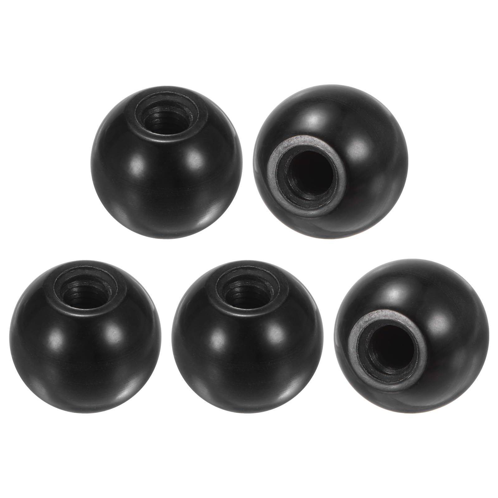 M METERXITY 5-Pack Threaded Ball Knobs, M8 Female Thread 25mm Dia. Thermoset Ball Knob for Lathe/Machine/Lawn Mowers