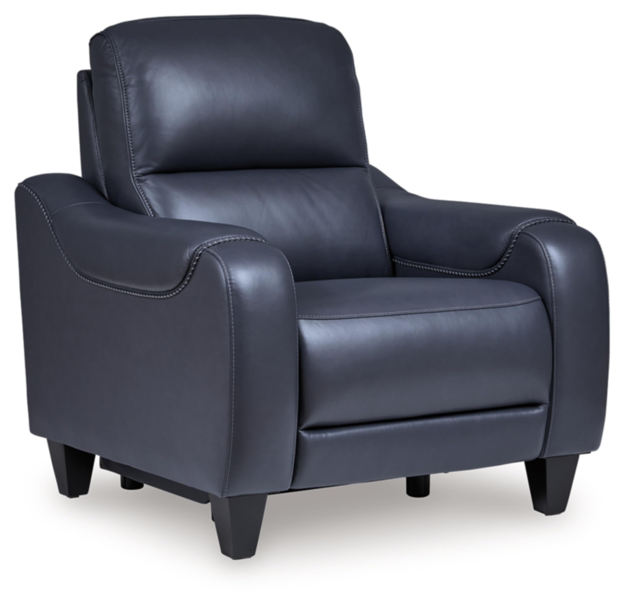 Signature Design by AshleyMercomatic Contemporary Leather Match Wall Hugger  Power Recliner with Adjustable Headrest and USB Ports, Blue