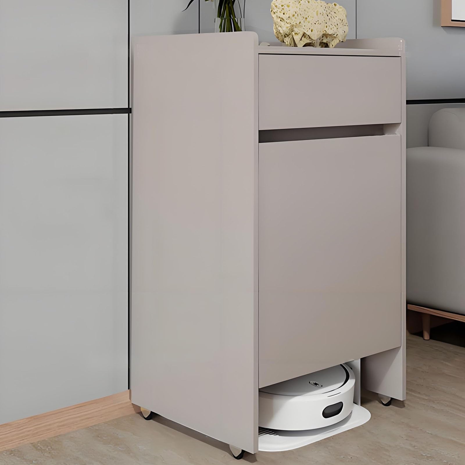 Estante de almacenamiento de madera premium con sistema de vacío oculto