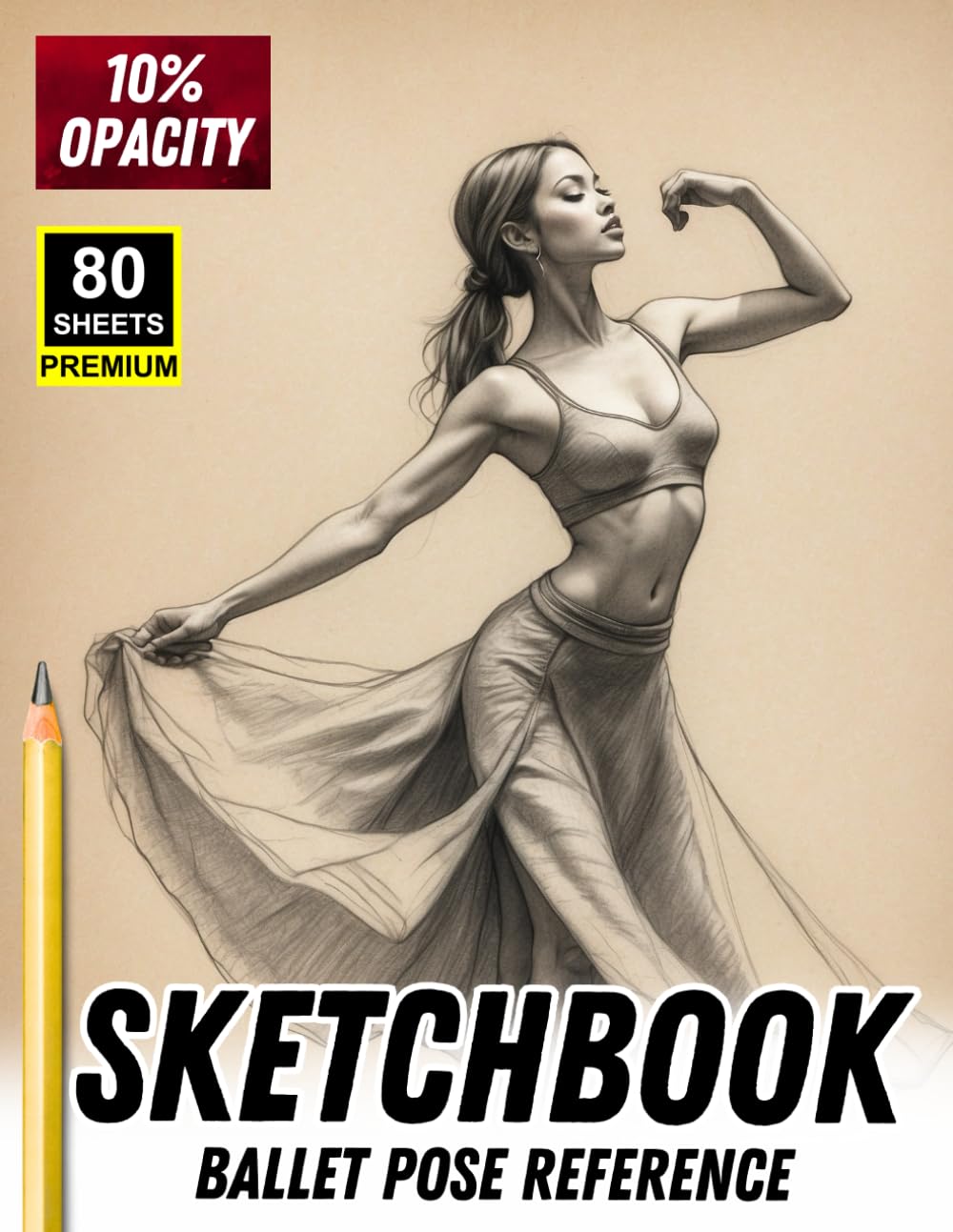 Sketchbook: Ballet Pose Reference – 80 Premium Sheets for Tracing, Drawing & Practice (10% Opacity Images): A professional ballet-themed tracing ... poses at 10% opacity – perfect for artists