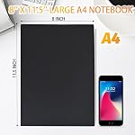 UIRIO 2-Pack Large A4 Wide Ruled Notebooks, 8" x 11.5", 400 Pages Each, Faux Leather Softcover Journals for Work, School & Journaling, Black