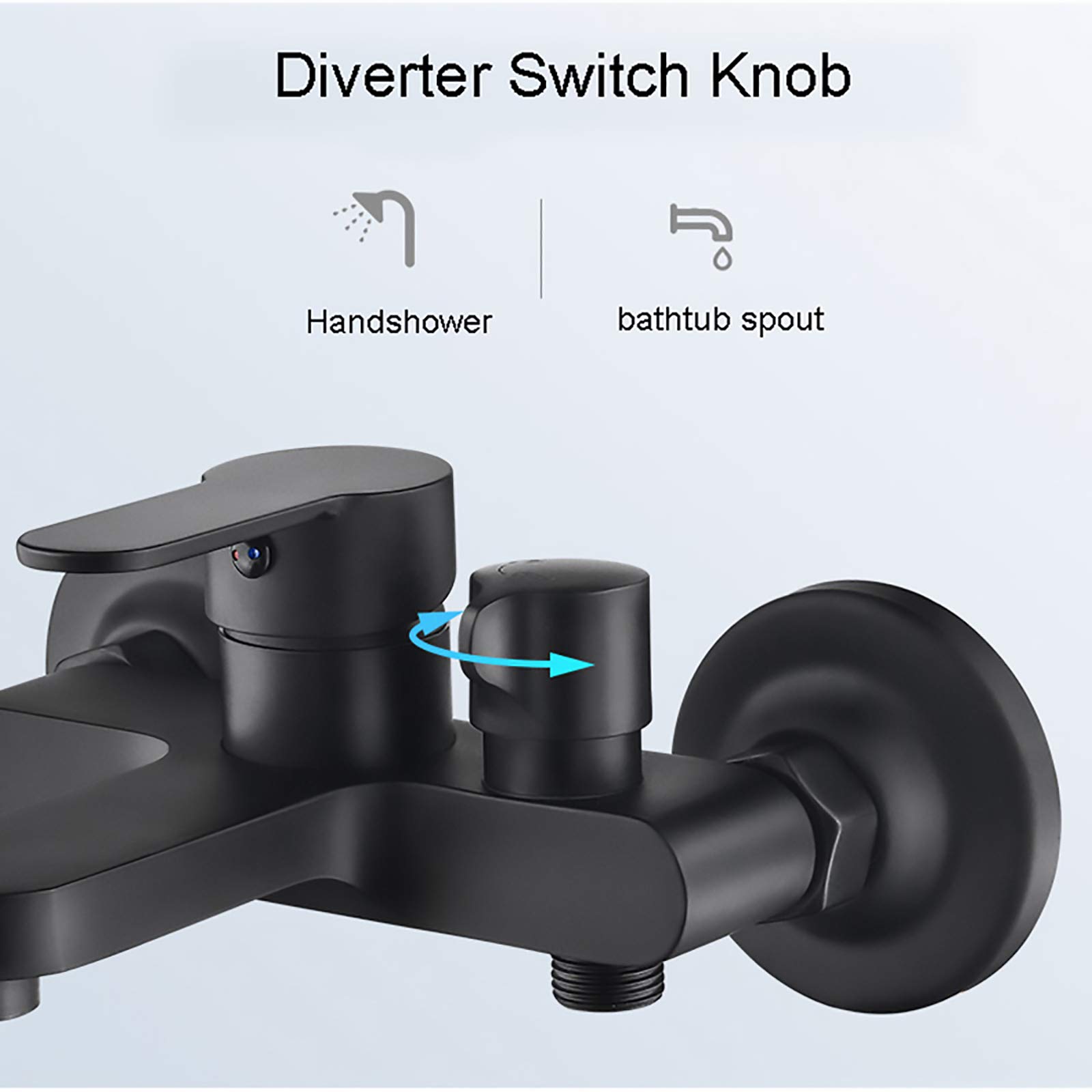 JOZZY Grifo,Grifo para bañera con Ducha de Mano Grifo para bañera de Acero Inoxidable Grifo Monomando para bañera de Doble Control Grifo Mezclador para bañera de baño montado en la Pared Grifo mez