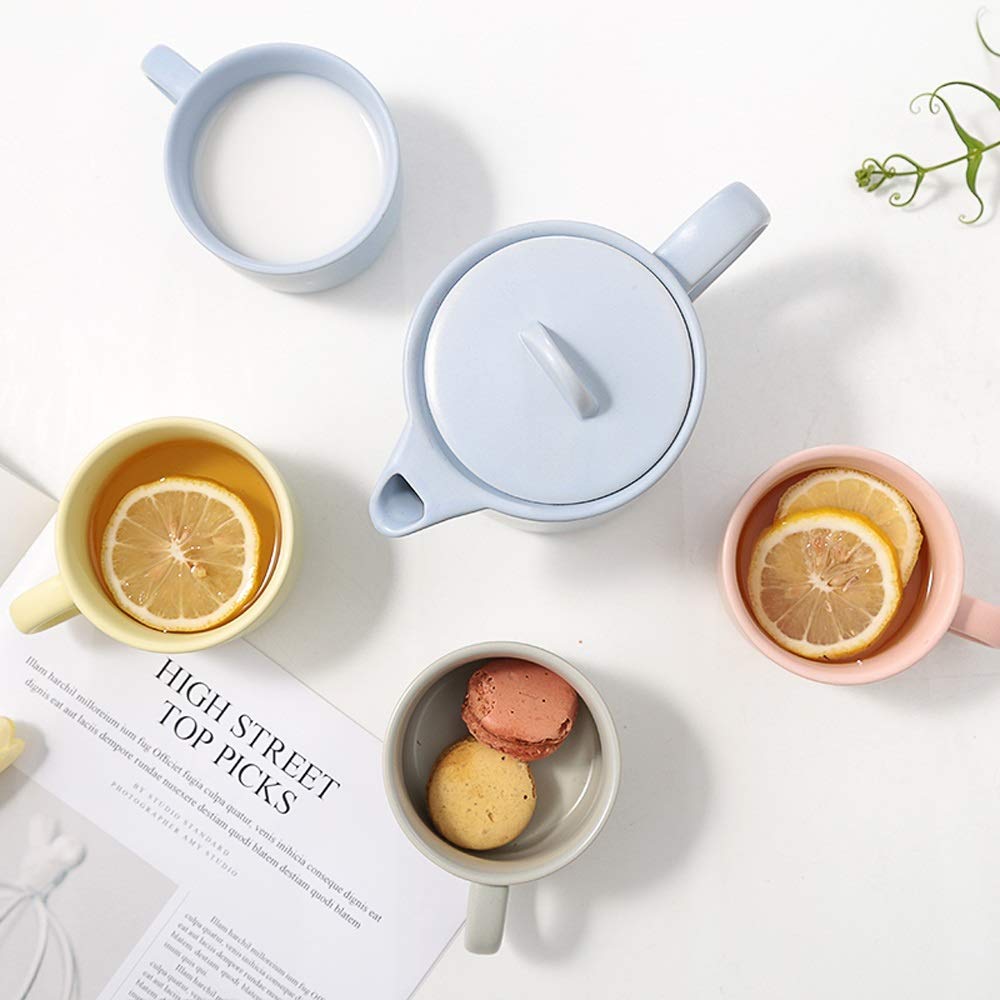 Zestaw filiżanek do kawy europejski kubek ceramiczny gospodarstwa domowego prosty angielski zestaw do podwieczorku kubek cukierki kolor znak kubek