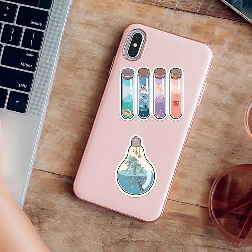 Miniatura 5 de YOKSAS Kawaii Summer - Calcomanías de bebida de jugo con sabor a niña para botellas de agua para laptop, 50 calcomanías estéticas de dibujos