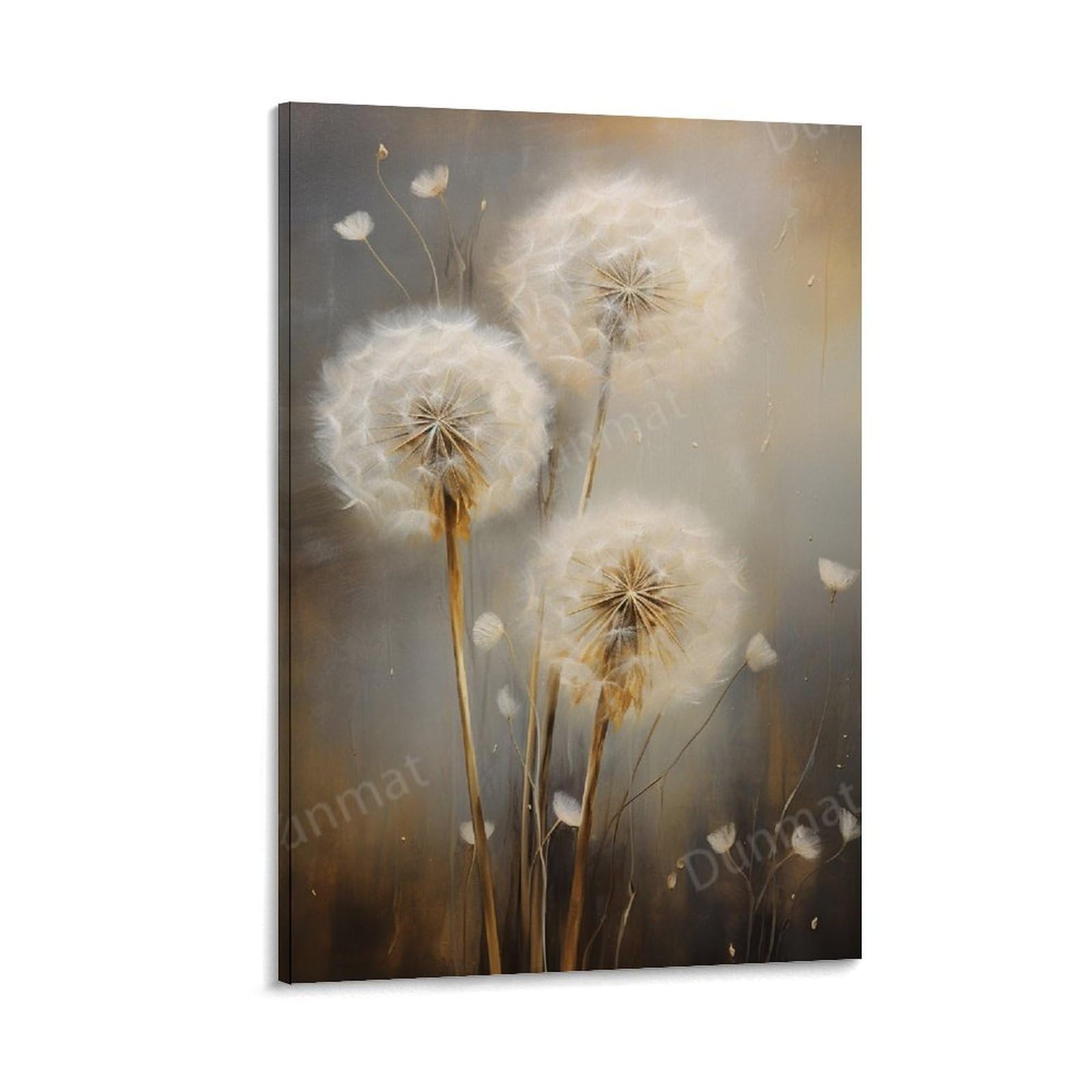 FYFMUSHE Rustic Dandelion Canvas Wall Art Prints Modern Dandelion Country Plant Painting Art Poster Framed Artwork for Home Bedroom Living Room Office Wall Decor