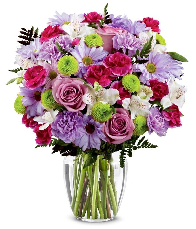 From You Flowers - Sweet Lavender Bouquet - Deluxe with Glass Vase | Fresh Flower Bouquets for Birthday, Anniversary, Get Well or Celebration