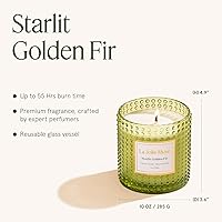 Vista 6 de LA JOLIE MUSE Starlit Vela de abeto dorado – Madera de cedro, pachulí, bálsamo de abeto Cera de soja natural de 10 onzas 55 horas de combustión