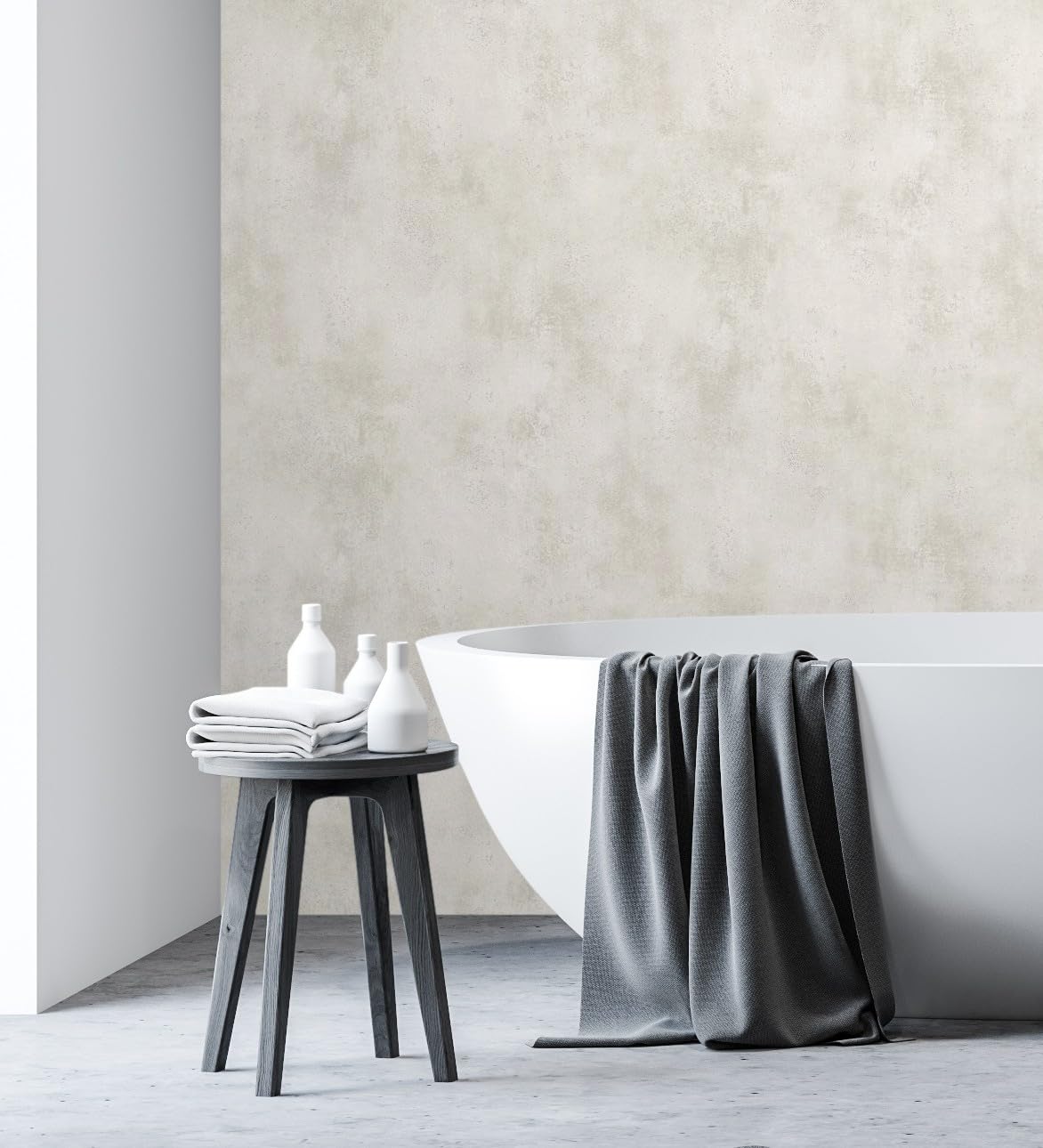 GAULAN 128800 - Papel pintado vinílico lavable muro de cemento hormigón color gris cálido para pared salón cocina baño dormitorio pasillo - Rollo de 10 m x 0,53 m