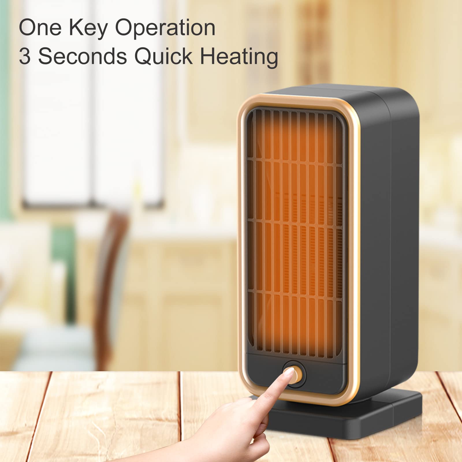 Amazon.com: Portable Space Heaters, 500-Watt Ceramic Small Space Heater, 3s  Fast Heating Personal Mini Heater with Over-heat u0026 Tip-over Protection :  Home u0026 Kitchen