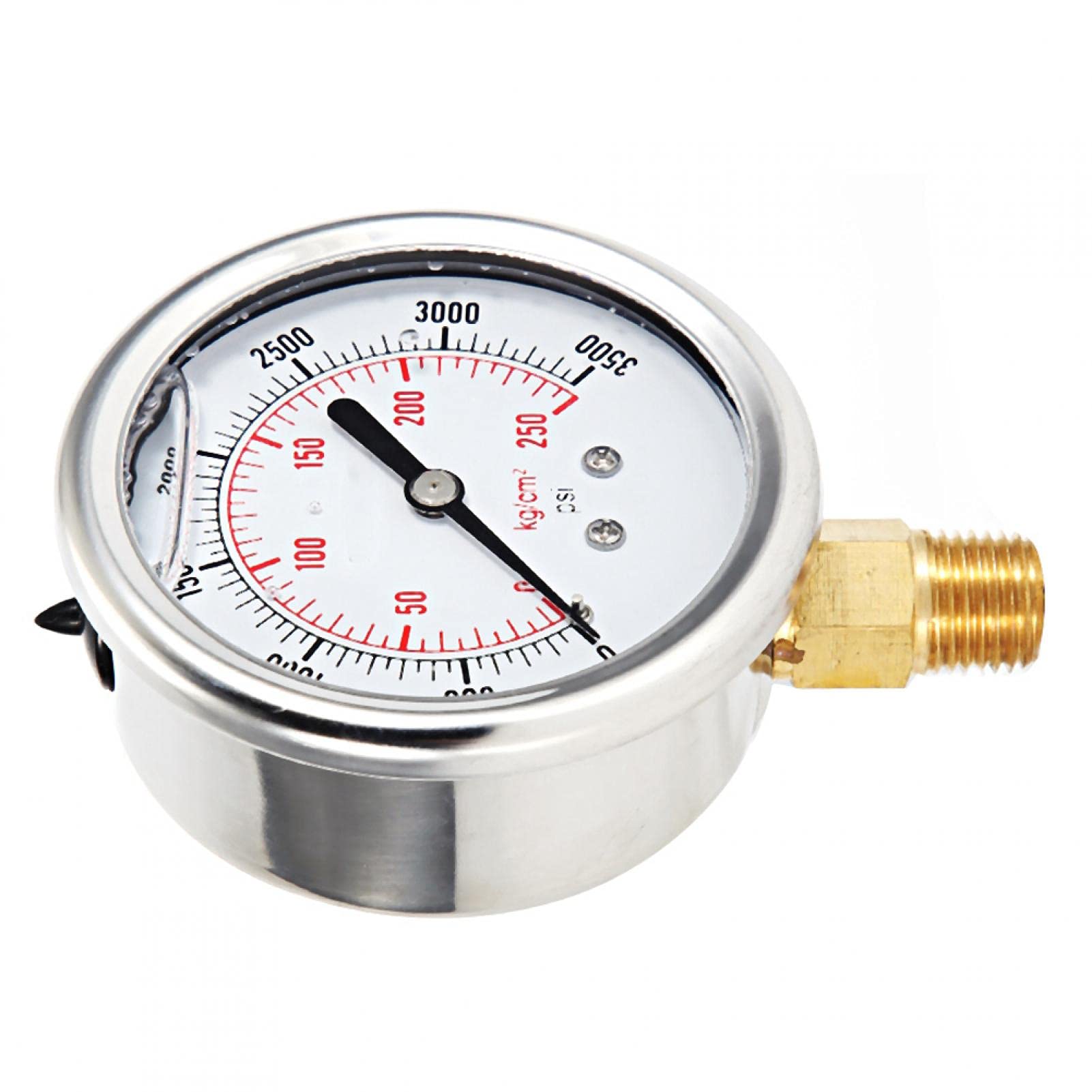 Manometro del Carburante, manometro a Liquido, manometro Idraulico a Liquido, manometro Idraulico a Liquido in Acciaio Inossidabile, manometro del Carburante 0-3500 PSI